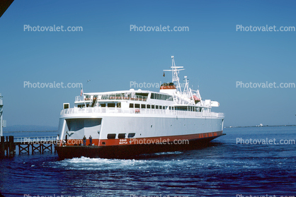 Port Angeles, MV Coho arriving, car ferry, roro, ro-ro, dock, pier, Black Ball Ferry Line