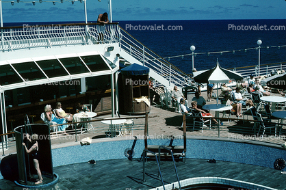 parasol, umbrellas, pool, poolside, deck, Vistafjord, Ocean Liner, steamship, IMO: 7214715, Cruise Ship