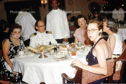 Captains Table, dinner, 1950s