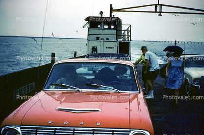 Ford Falcon, Ferry to the Outer Banks, North Carolina, Ferryboat, 1960s