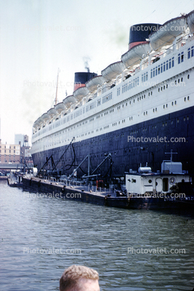 Lifeboats, RMS, Queen Elizabeth, Cruise Ship, May 1959, 1950s