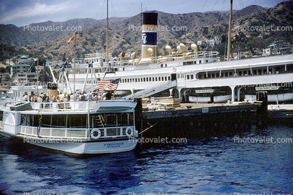Avalon Harbor, Catalina, SS-Catalina, SS-Phoenix, dock, pier, July 1958, 1950s