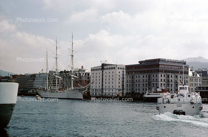 Statsraad Lehmkuhl, three-masted barque rigged sail training vessel, Bergen, Norway