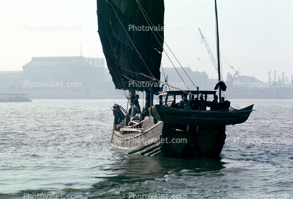 Transversing the Bay, Chinese Junk, Shanghai, July 1973, 1970s