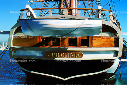 replica of the Pilgrim stern, Brig, lifeboat, Richard Henry Dana Jr., Dana Point, California