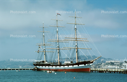 Balclutha, three-masted, steel-hulled, square-rigged ship, Hyde Street Pier