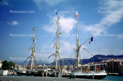 Belem, Three masted Barque, docks, harbor, Nice