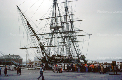 People, Crowds, Rigging, Mast, USS Constitution, Boston