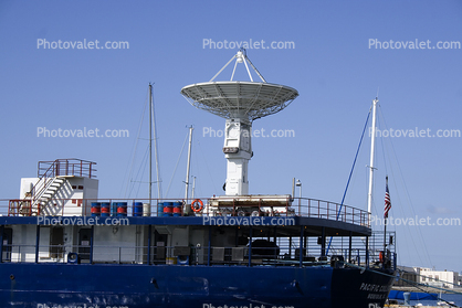 Radio Dish, MV Pacific Collector, DOD Missile Defense Agency's Missile Instrumentation Ship, Radio Dish, Communications, Dock, Panorama