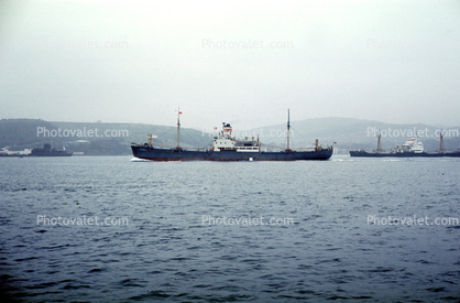 Cargo Ship, Bosporus, Istanbul, Harbor, 1950s