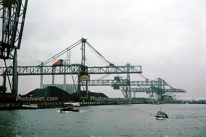 Rotterdam, Coal, Gantry Crane, Dock, Harbor, 1950s