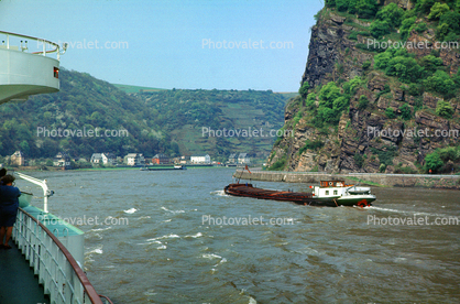 Neckar River, Valley, Heidelberg, 1970, 1970s