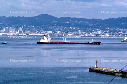 Oil Tanker, Harbor, Eastbay Hills, Port of Oakland