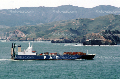 MV Lillooet, RORO car carrier, PAD, Ro-Ro, Marin Headlands, Marin County, entrance to the Golden Gate