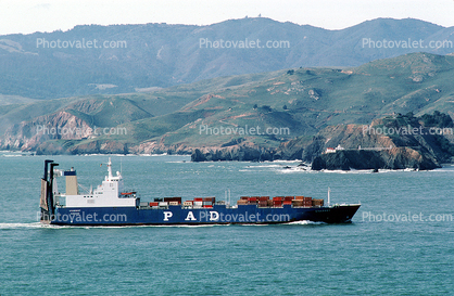 MV Lillooet, RORO car carrier, PAD, RoRo, Ro-Ro, entrance to the Golden Gate, Marin Headlands, Marin County