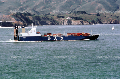 PAD, Lillooet, RORO car carrier, entrance to the Golden Gate, Marin County, RoRo, Ro-Ro, Marin Headlands