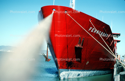 Ferncroft, Harbor, Ships Bow, Rope, Redhull, Dock, Redboat