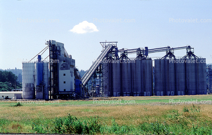 grain silos, conveyor belts