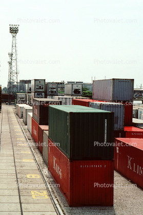 Shipping Containers on Dock, Gantry Crane, Dock, Malaysia
