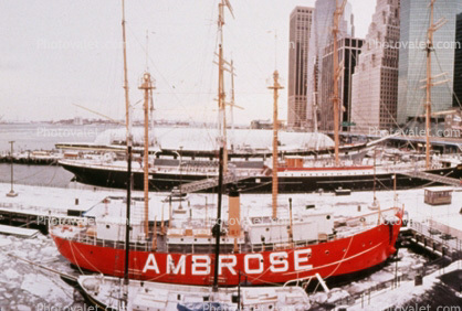 Ambrose Lightship, winter, Manhattan