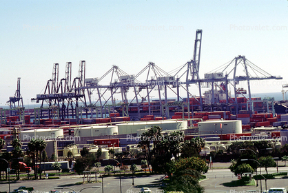 Gantry Crane, Docks, Containers, Oil Tanks