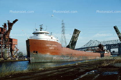 MV Charles M. Beeghly, The Interlake Steamship Co., Self Discharging Cargo Ship, Chicago, April 1997