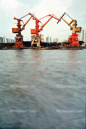Yangtze River, Shanghai Harbor, Cranes