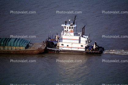 Pusher Tug, Tugboat, Barge, Waterfront, Mobile Bay
