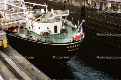 Vosges ship from Dunkerque, Stern, Tail, Canal, December 1970