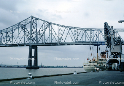 Patuca freight ship, dock, bridge, United Fruit Loading Dock, March 28, 1971