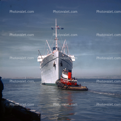 SS Lurline, Tugboat Sea Power, Steamship, Ocean Liner, Matson Lines, 1950s