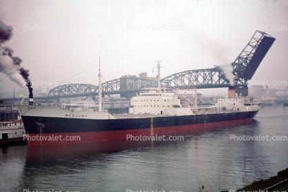 Mercury, Oil Tanker, bridge, docks, 1950s