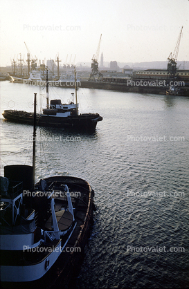 Tugboat, La Havre, Dock, Harbor, 1959, 1950s