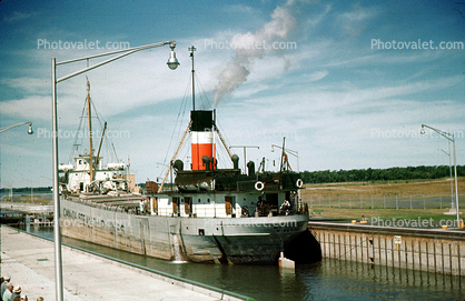 Glenela Midland, Ore Carrier, Canada Steamship Lines, Saint Lawrence Seaway, Eisenhower Lock, Massena, New York