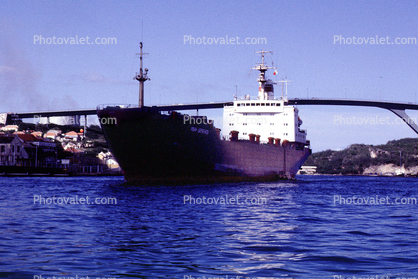 Freight ship, Queen Juliana Bridge, Willemstad, Curacao