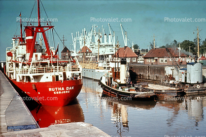 Kiel Canal, Rutha Dan, Cargo Ship, IMO: 5302568, Tugboat, Docks, Harbor