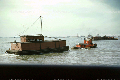 Tugboat, Barge, 1953, 1950s