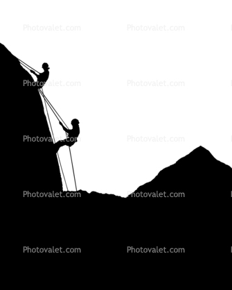 Rock Climbers Silhouette, logo, shape