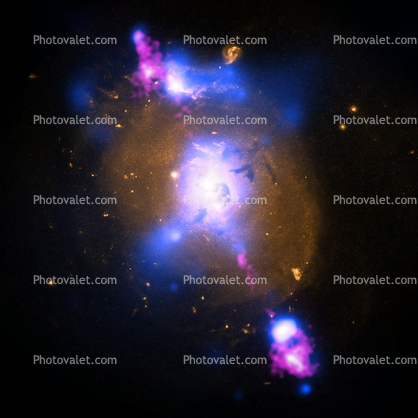 Black Hole-Powered Jets Plow Into Galaxy