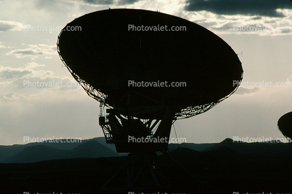 Radio Dish Antenna and Mountains at VLA