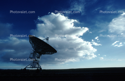 Radio Dish Antenna with Clouds, VLA