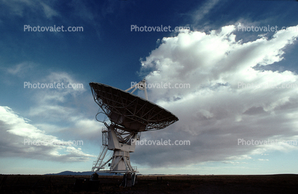 Radio Dish Antenna and Clouds, VLA