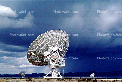 Radio Dish Antenna and Clouds, VLA