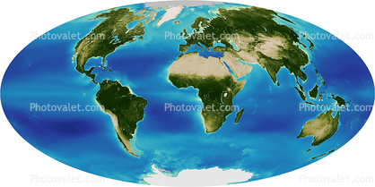 Thirteen Years of Greening from SeaWiFS, The Whole Earth, Globe, world map
