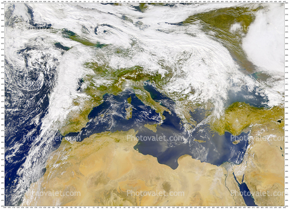 Dust Storm, Mediterranean Sea, Africa, Europe, Italy, Libya, Greece, Corsica, Sicily, Sahara Desert