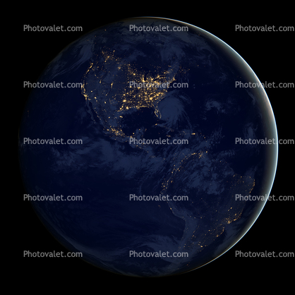Nighttime over the Americas, Earth from Space, The Thin Blue Line, of our Atmosphere
