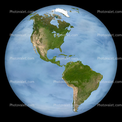 the Americas, the Western Hemisphere, North America, South America, land masses, globe, ball, sphere