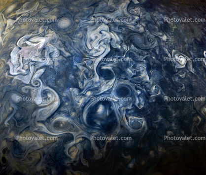 Jovian clouds in shades of blue