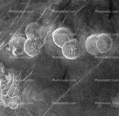 Circular domes of Alpha Regio Region on Venus