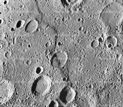 Santa Maria Rupes, craters, Mercury
